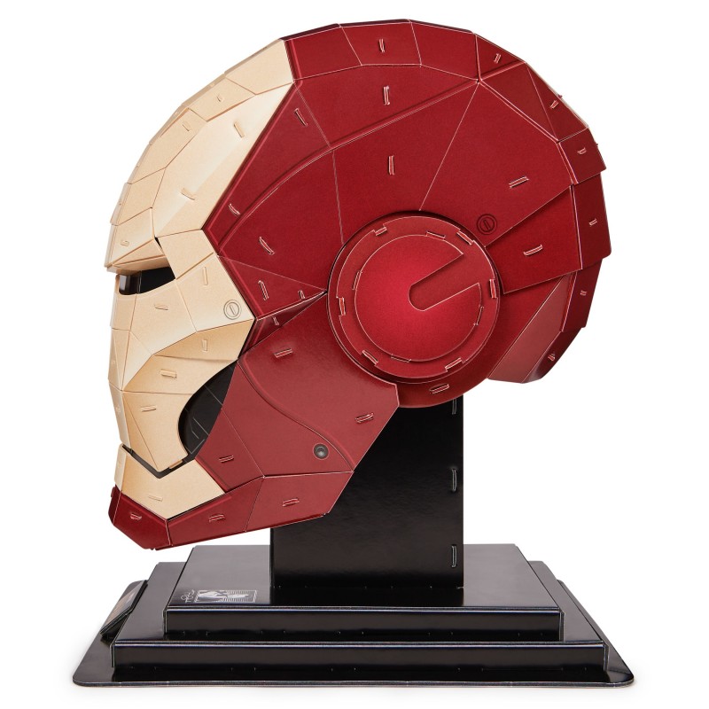 Spin Master 4D Build - Marvel Iron Man-Helm - detailreicher 3D-Modellbausatz aus hochwertigem Karton, 96 Teile, für alle