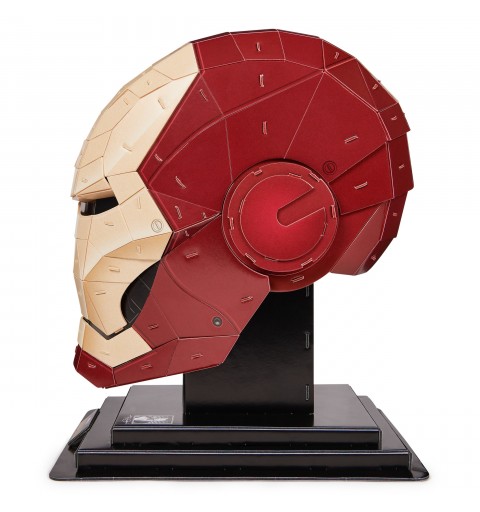 Spin Master 4D Build, Marvel Iron Man 3D Puzzle Model Kit with Stand 96 Pcs | Iron Man Helmet Desk Decor | Building Toys | 3D