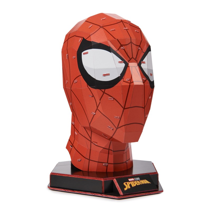 Spin Master 4D Build, Marvel Spider-Man 3D Puzzle Model Kit with Stand 82 Pcs | Spiderman Desk Decor | Building Toys | 3D