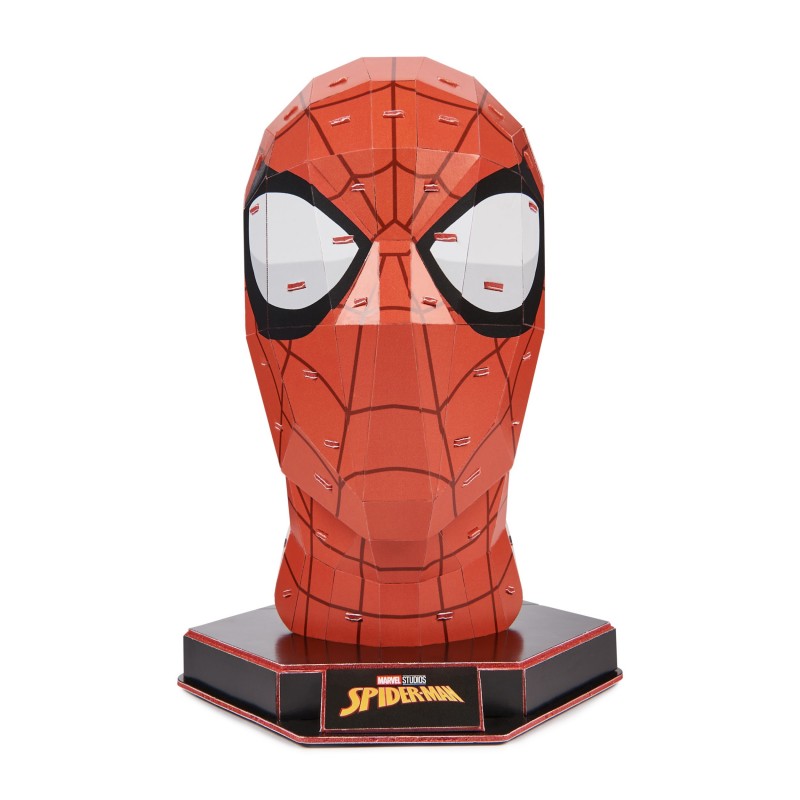 Spin Master 4D Build, kit di modellismo per puzzle 3D Marvel Spider-Man da 82 pezzi con supporto | Decorazione da tavolo di