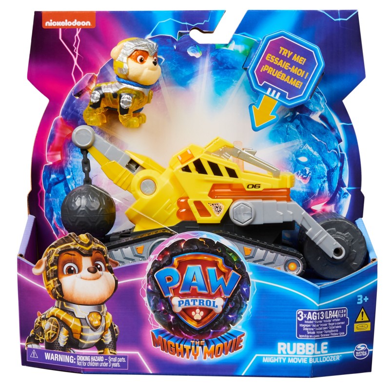 PAW Patrol , Bulldozer di Rubble Tematizzato Il Super Film, con Luci e Suoni, Giochi per Bambini e Bambine, 3+ anni