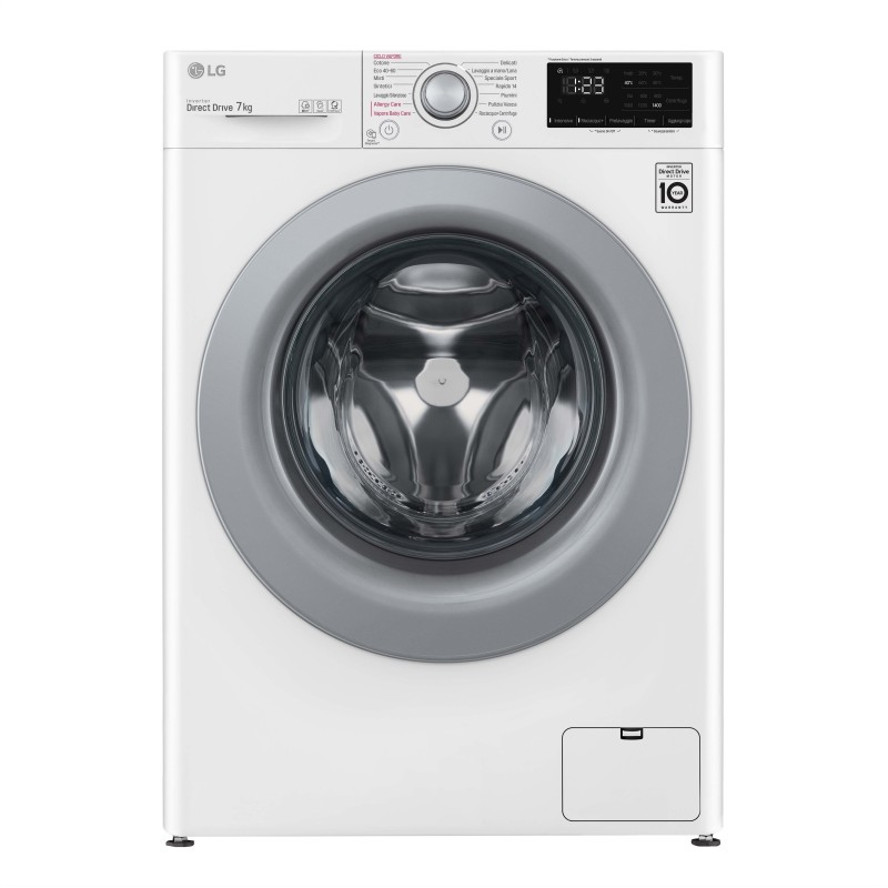 LG F2WV3S7S4E machine à laver Charge avant 7 kg 1200 tr min D Gris, Blanc