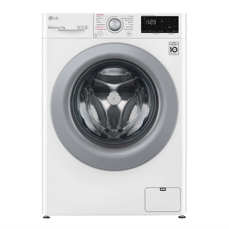 LG F2WV3S7S4E Waschmaschine Frontlader 7 kg 1200 RPM D Grau, Weiß