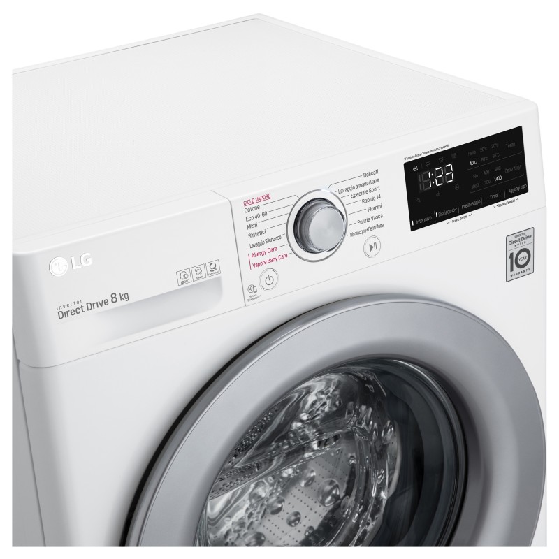 LG F2WV3S7S4E Waschmaschine Frontlader 7 kg 1200 RPM D Grau, Weiß