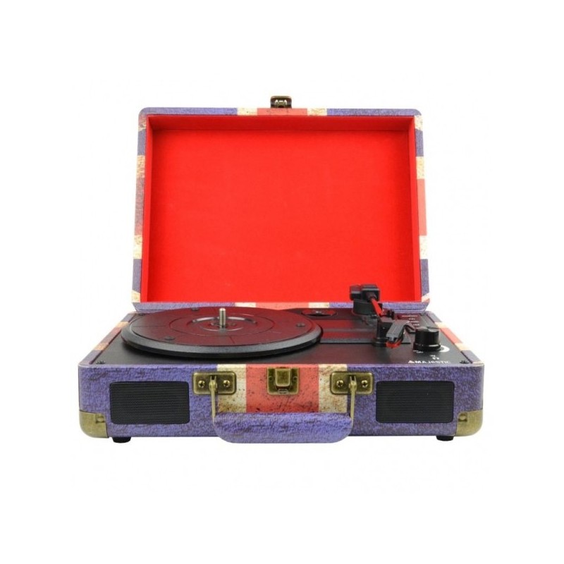New Majestic TT-43 BT USB SD AX Audio-Plattenspieler mit Riemenantrieb Blau, Rot, Weiß