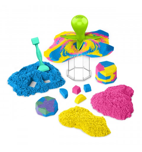 Kinetic Sand SABLE MAGIQUE - SQUISH N'CREATE 380 G + 5 MOULES - Créez Différentes Formes Hypnotisantes avec Ce Sable Magique Et