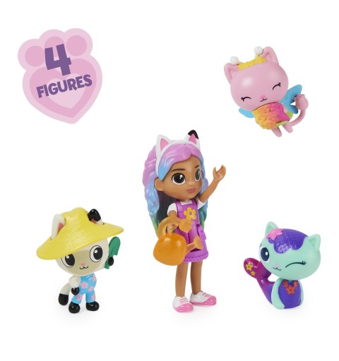 Gabby's Dollhouse , Gabby and Friends Figure Set with Rainbow Gabby Doll, 3 Toy Figures and Surprise Accessory Kids Toys for