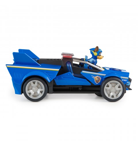 PAW Patrol The Mighty Movie, Chase’s Mighty Transforming Cruiser with Mighty Pups Action Figure, Lights and Sounds, Kids Toys