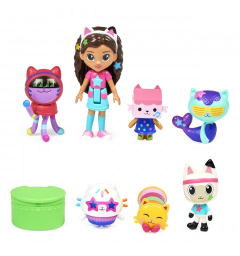 Gabby's Dollhouse , Conjunto de figuras Fiesta de baile con una muñeca Gabby, 6 figuras de gatos y accesorios para niños a