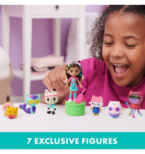 Gabby's Dollhouse , Dance Party Theme Figure Set with a Gabby Doll, 6 Cat Toy Figures and Accessory Kids Toys for Ages 3 and up!