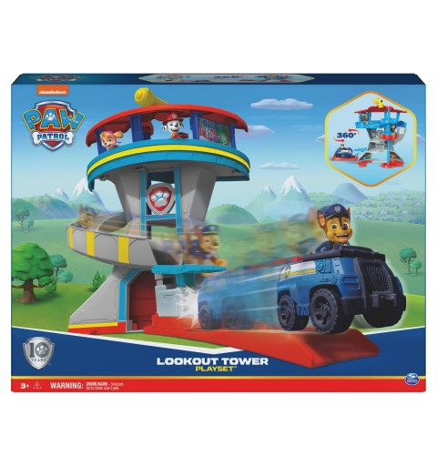 PAW Patrol Quartier Generale, Set di gioco Torre di Controllo, 2 Personaggi di Chase, auto della polizia di Chase e accessori,