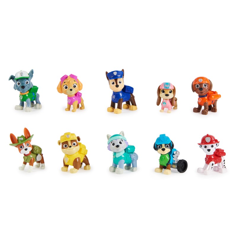 PAW Patrol , 10. Jubiläum, Action Pack Pups Figuren Geschenkset mit 10 Hundefiguren zum Sammeln, geeignet für Kinder ab 3 Jahren