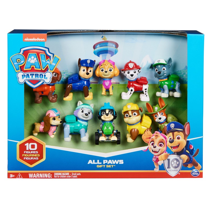 PAW Patrol , Confezione Regalo Anniversario 10 Anni, Personaggi da collezione, 10 cuccioli inclusi, Giochi per bambini dai 3