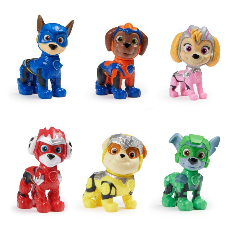 PAW Patrol Der Mighty Kinofilm, Geschenkset mit 6 Superhelden-Spielfiguren, Spielzeug geeignet für Kinder ab 3 Jahren