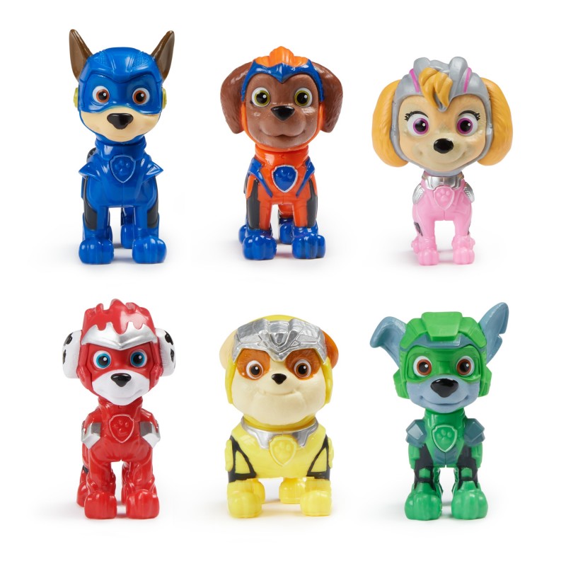 PAW Patrol Der Mighty Kinofilm, Geschenkset mit 6 Superhelden-Spielfiguren, Spielzeug geeignet für Kinder ab 3 Jahren