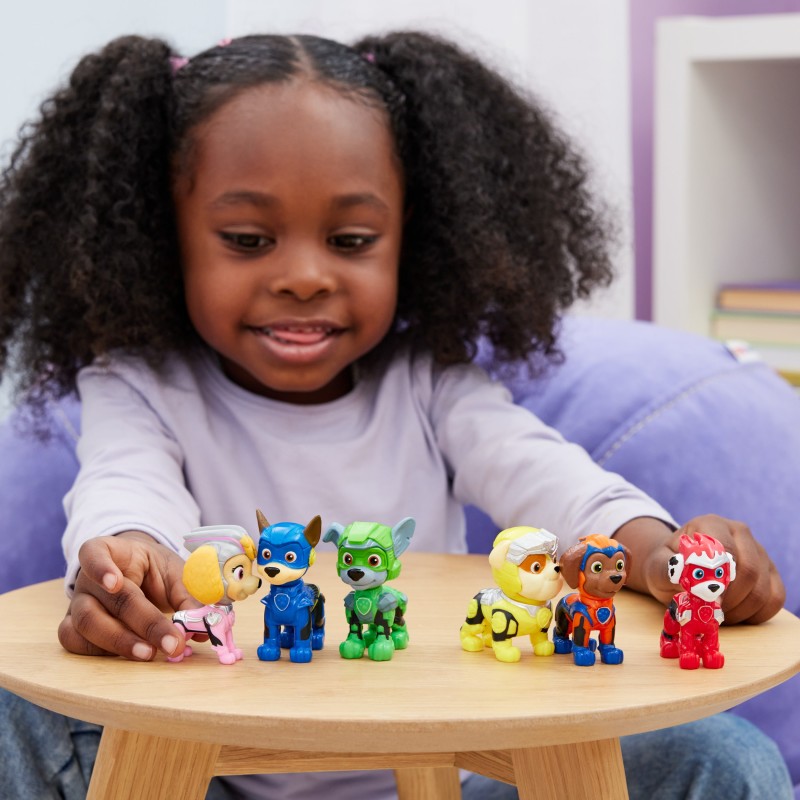 PAW Patrol Der Mighty Kinofilm, Geschenkset mit 6 Superhelden-Spielfiguren, Spielzeug geeignet für Kinder ab 3 Jahren