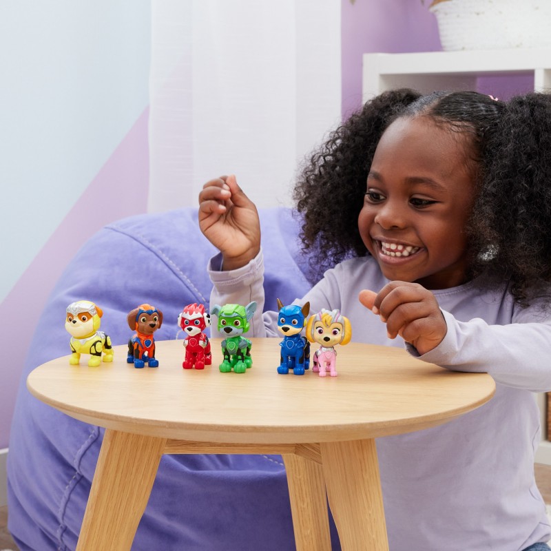 PAW Patrol Der Mighty Kinofilm, Geschenkset mit 6 Superhelden-Spielfiguren, Spielzeug geeignet für Kinder ab 3 Jahren