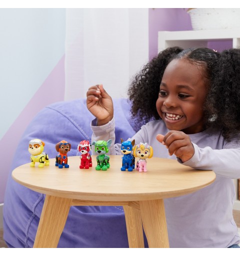 PAW Patrol Der Mighty Kinofilm, Geschenkset mit 6 Superhelden-Spielfiguren, Spielzeug geeignet für Kinder ab 3 Jahren