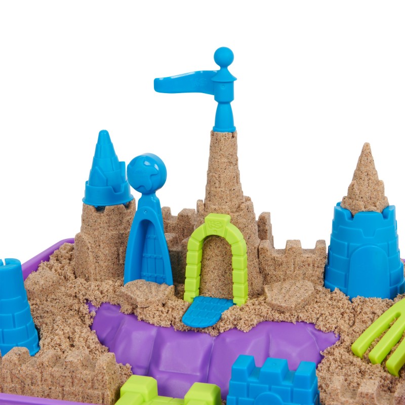 Kinetic Sand , coffret Château de luxe avec 1,13 kg de sable de plage, moules et outils, jouets sensoriels pour les enfants à