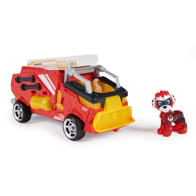 PAW Patrol PAT PATROUILLE LA SUPER PATROUILLE LE FILM - Véhicule + Figurine  Marcus La Pat Patrouille