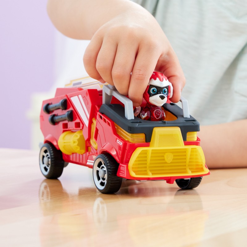 Paw Patrol: Pup Squad Patroller - Vehículo del equipo, camión de juguete con auto de juguete coleccionable Chase para niños y niñas a partir de 3 años