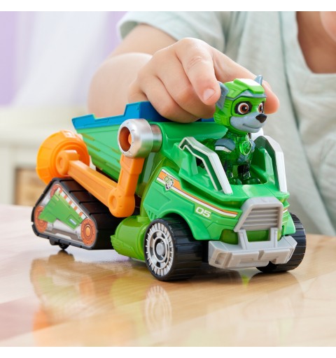 PAW Patrol Der Mighty Kinofilm, Superhelden-Basis-Fahrzeug von Rocky mit Welpenfigur, Mülltransporter mit Licht- und