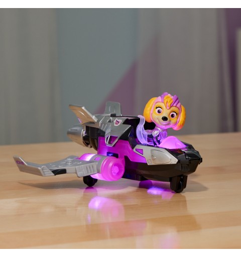 PAW Patrol Der Mighty Kinofilm, Superhelden-Basis-Fahrzeug von Skye mit Welpenfigur, Flugzeug mit Licht- und