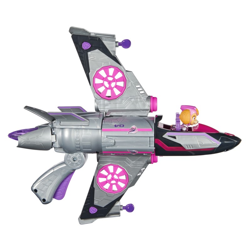 Paw Patrol – Véhicule Deluxe Stella – La Super Patrouille – Jet 40 Cm – Sons, Lumières, Projectiles – Figurine Articulée – Dès 3 Ans
