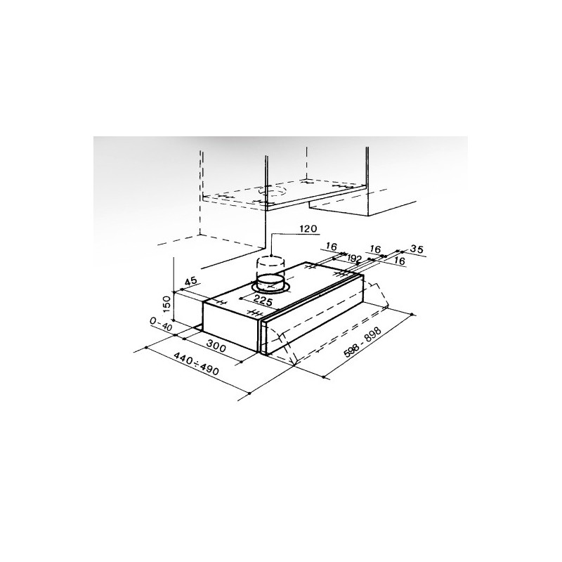 FABER S.p.A. PCH00 SRM AM29A Encastrada Acero inoxidable 370 m³ h D