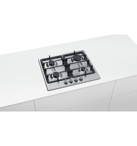 Bosch Serie 4 PGP6B5B90 hobs Acero inoxidable Integrado 60 cm Encimera de gas 4 zona(s)