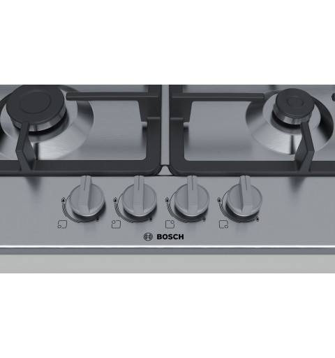 Bosch Serie 4 PGP6B5B90 Kochfeld Edelstahl Integriert 60 cm Gaskochfeld 4 Zone(n)