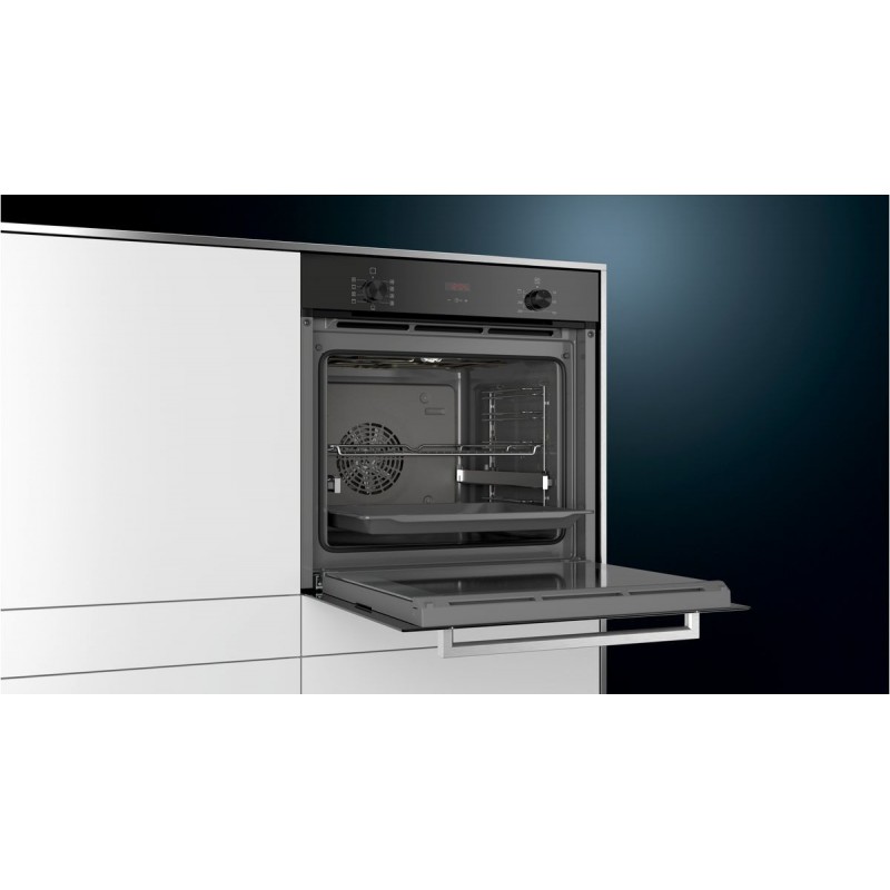Siemens iQ300 HB332A0R0J horno 71 L 29 W A Negro, Acero inoxidable