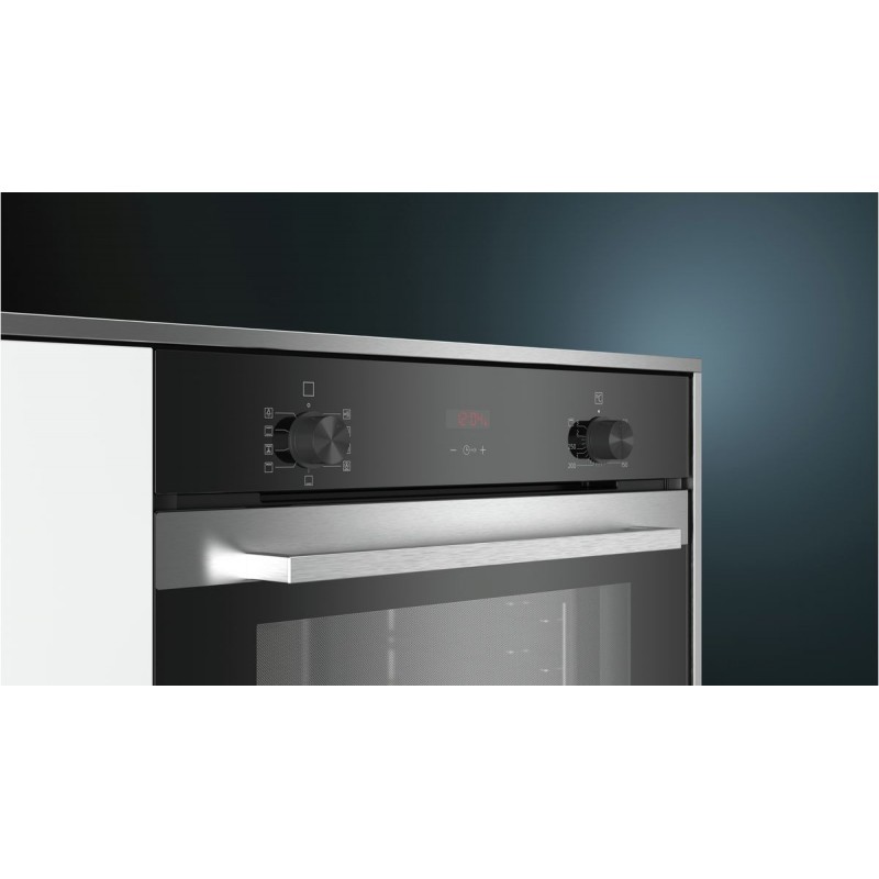 Siemens iQ300 HB332A0R0J horno 71 L 29 W A Negro, Acero inoxidable