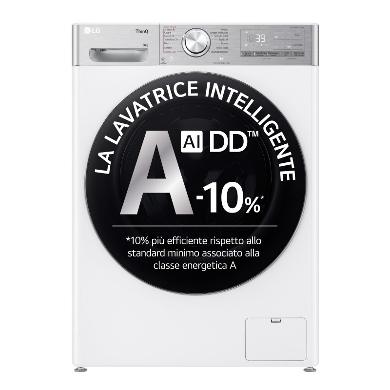 LG F4R9009TPWC machine à laver Charge avant 9 kg 1400 tr min Blanc