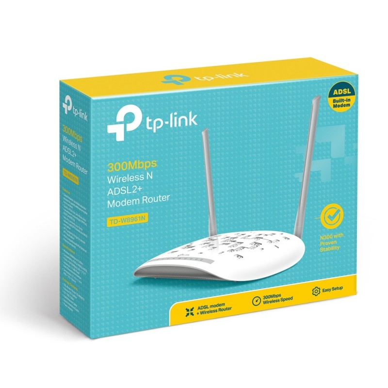 TP-Link TD-W8961N routeur sans fil Fast Ethernet Monobande (2,4 GHz) Gris, Blanc