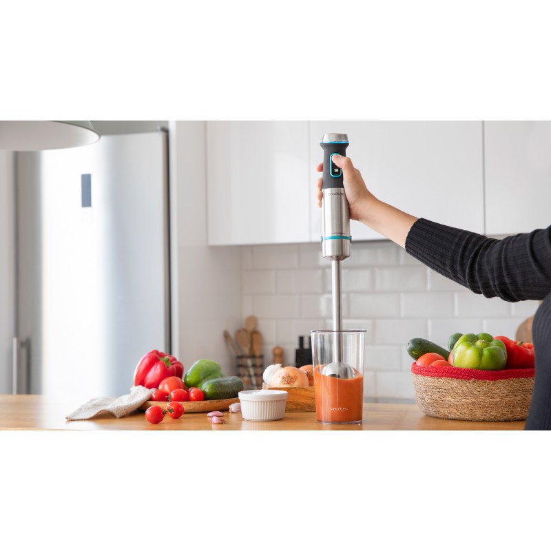 Cecotec Power TitanBlack 1200 XL PerfectCream&Crush Batidora de inmersión 1200 W Negro, Verde, Acero inoxidable
