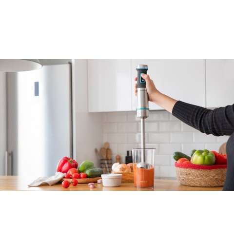 Cecotec Power TitanBlack 1200 XL PerfectCream&Crush Mélangeur par immersion 1200 W Noir, Vert, Acier inoxydable