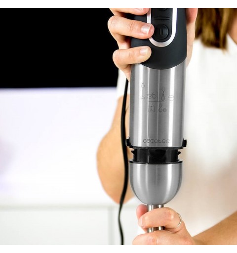 Cecotec 04062 licuadora 0,5 L Batidora de vaso 1000 W Negro, Acero inoxidable