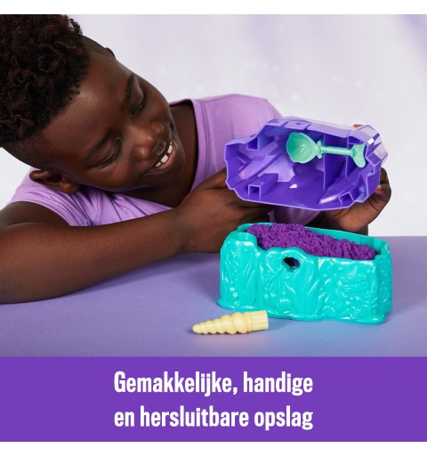 Kinetic Sand , Meerjungfrauen-Kristall-Spielset, 481g Spielsand, golden schimmernder Sand, Aufbewahrungsbehälter und Werkzeuge,