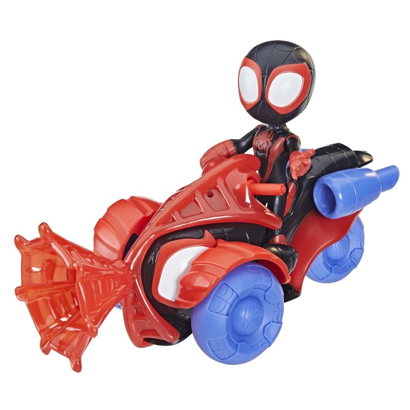 Marvel Spidey e I Suoi Fantastici Amici, set Techno Racer di Miles Morales Spider-Man, action figure con veicolo e accessorio,