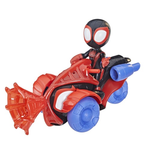 Marvel Spidey e I Suoi Fantastici Amici, set Techno Racer di Miles Morales Spider-Man, action figure con veicolo e accessorio,