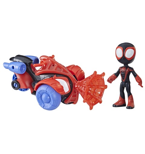 Marvel Spidey e I Suoi Fantastici Amici, set Techno Racer di Miles Morales Spider-Man, action figure con veicolo e accessorio,