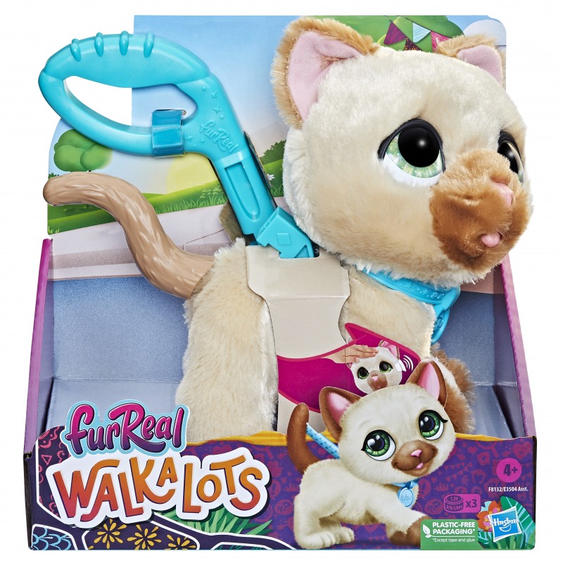 FurReal Walkalots, Gattino, giocattolo di gattina che "cammina" per bambini e bambine dai 4 anni in su, con suoni e reazioni,