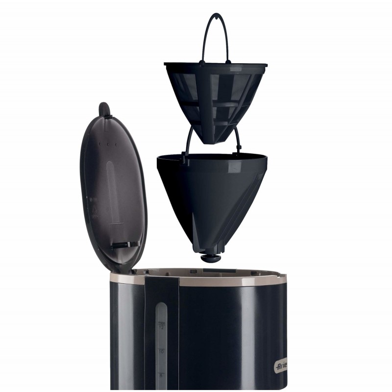 Ariete 1394 Drip Coffee Machine, Macchina per caffè americano, Capacità 12 tazze, Finestra livello acqua, Indicatore luminoso