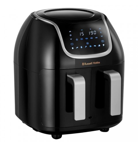 Russell Hobbs SatisFry Air Dual Basket Doble 8,5 L Independiente 1800 W Freidora de aire caliente Negro, Acero inoxidable