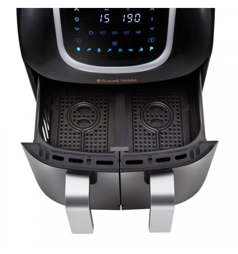Russell Hobbs SatisFry Air Dual Basket Doble 8,5 L Independiente 1800 W Freidora de aire caliente Negro, Acero inoxidable