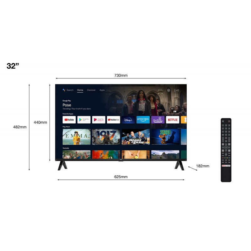 TCL Serie S54 Serie S5400A HD Ready 32" 32S5400A Android TV