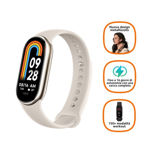Xiaomi Smart Band 8 AMOLED Clip-on Wristband activity tracker 4.11 cm (1.62") Champagne, Gold