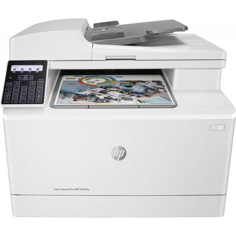 HP Color LaserJet Pro MFP M183fw, Print, Copy, Scan, Fax, 35-sheet ADF Energy Efficient Strong Security Dualband Wi-Fi