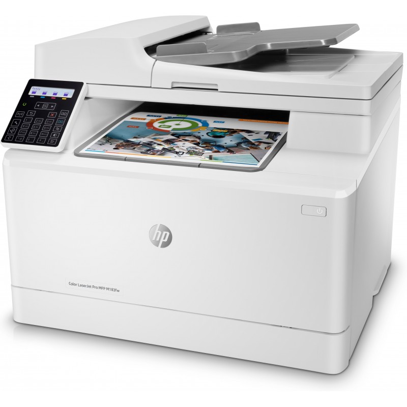 HP Color LaserJet Pro MFP M183fw, Print, Copy, Scan, Fax, 35-sheet ADF Energy Efficient Strong Security Dualband Wi-Fi